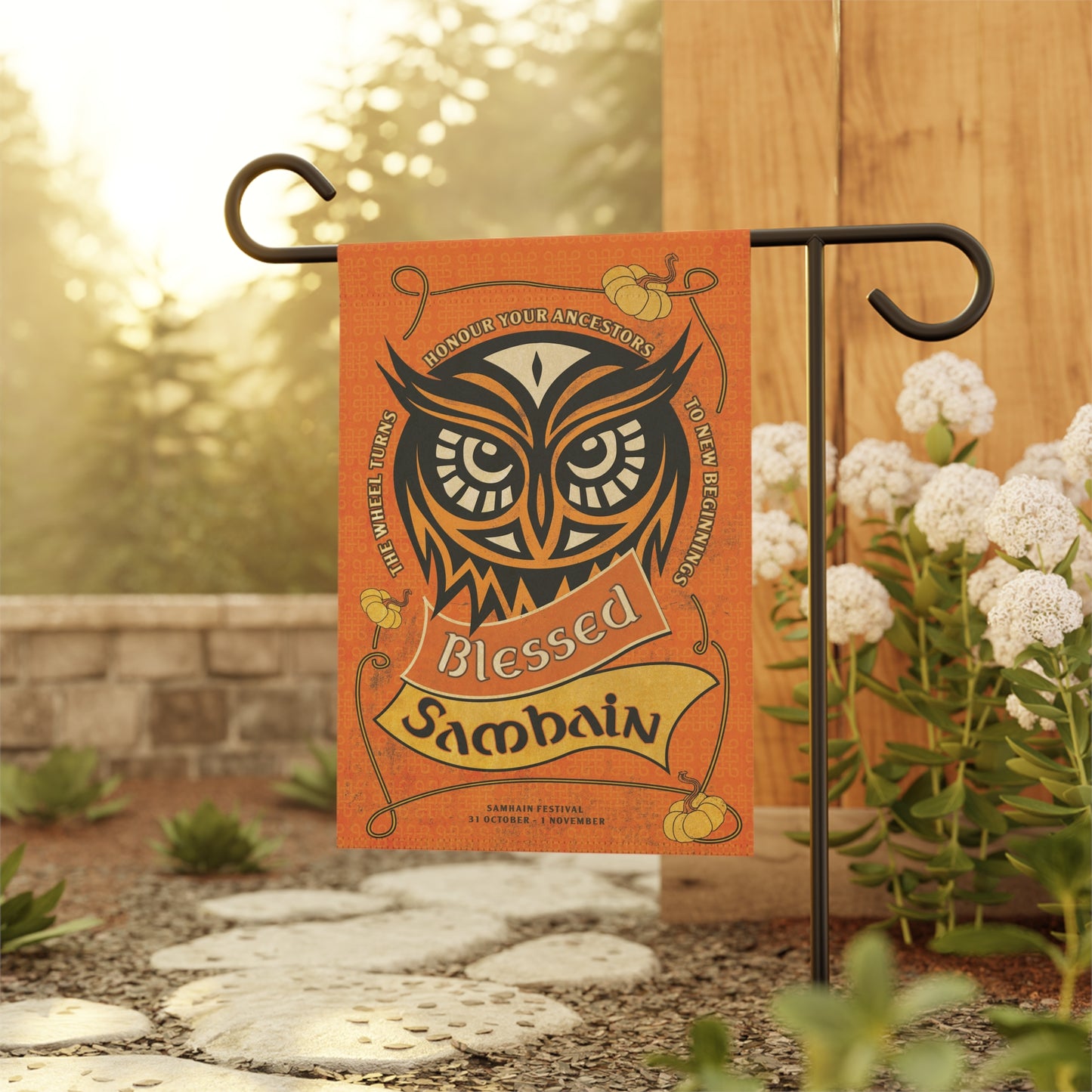 Samhain Garden Banner | Fall Decor, Seasonal Flag, Outdoor Decoration, Halloween Banner, Autumn Home Accent
