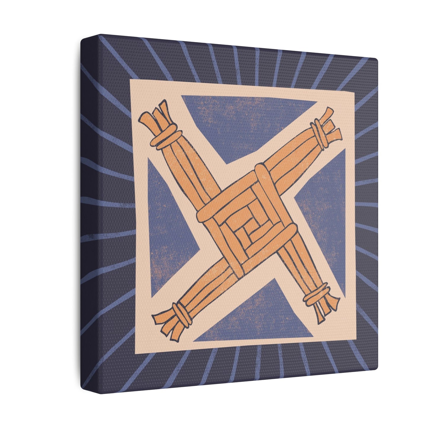 Canvas Print Brigid's Cross (blue)