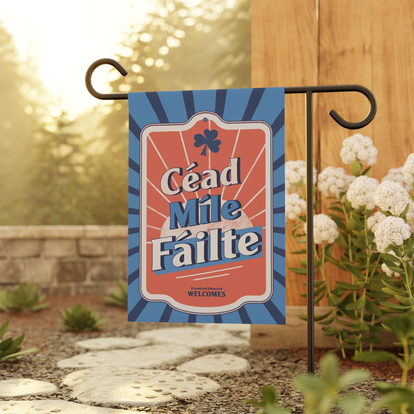 Céad Míle Fáilte Garden Flag 12"x18" - Outdoor and Indoor Decor - Gifts for Home - Irish Yard Art - Flag Art - VINTAGE VIBE
