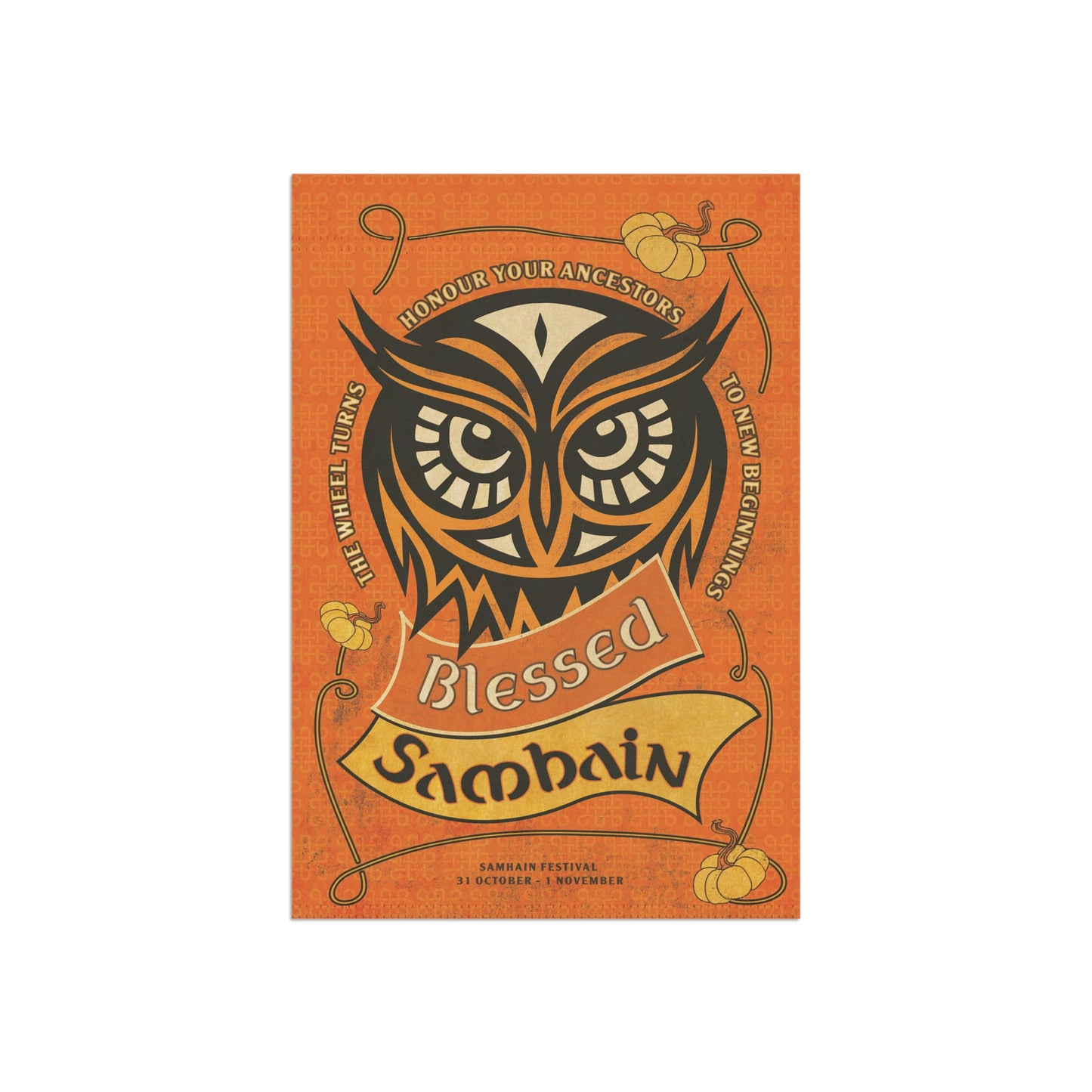 Samhain Garden Banner | Fall Decor, Seasonal Flag, Outdoor Decoration, Halloween Banner, Autumn Home Accent
