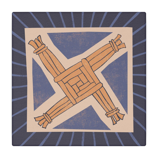 Canvas Print Brigid's Cross (blue)