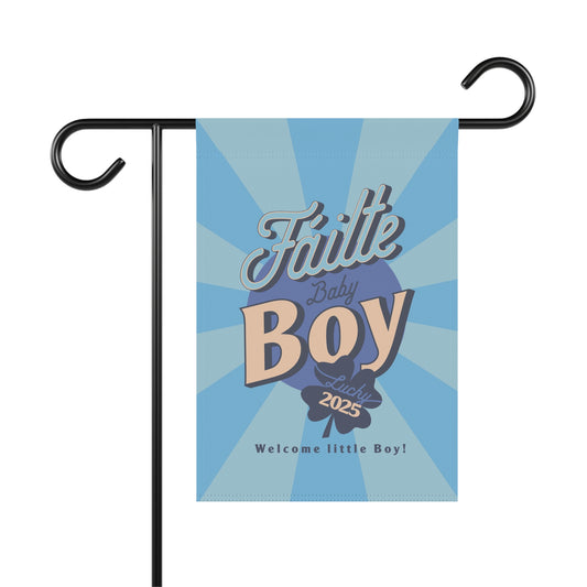 Garden Flag, Baby Boy Outdoor Decor, House Banner, Gender Reveal Yard Sign, Newborn Welcome Gift, Personalized Garden Flag