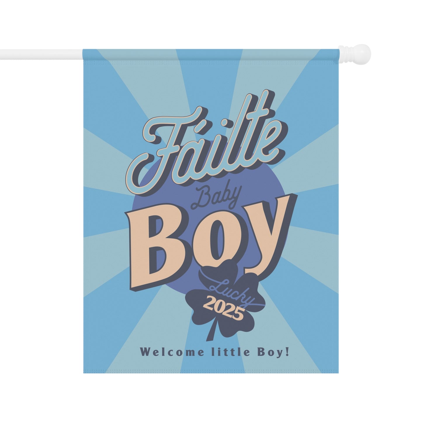 Garden Flag, Baby Boy Outdoor Decor, House Banner, Gender Reveal Yard Sign, Newborn Welcome Gift, Personalized Garden Flag
