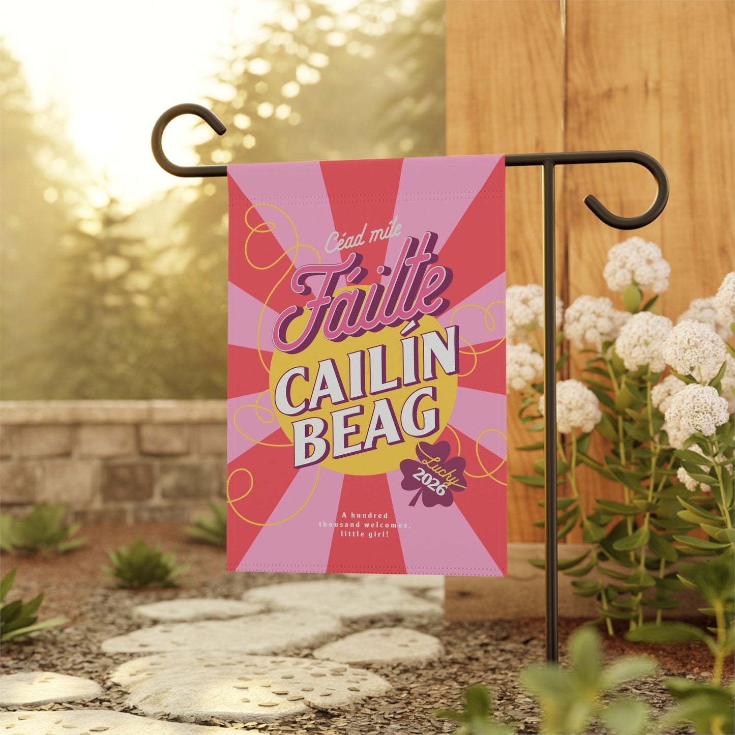 Welcome Irish Baby Girl Garden Flag