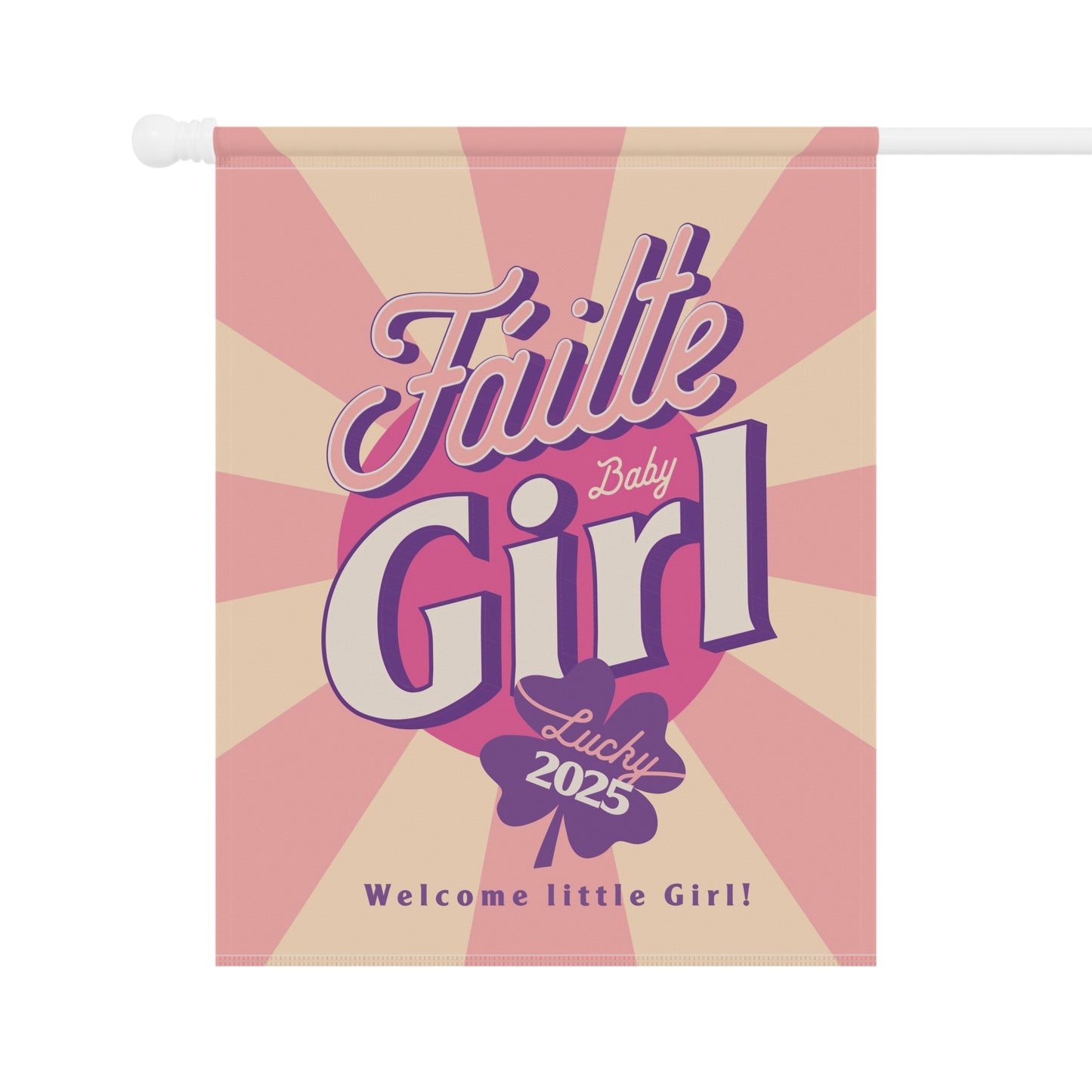 Garden Flag, New Baby Girl Banner, Outdoor Yard Sign, Home Decor Flag, Spring Welcome Flag, Baby Shower Gift Decor