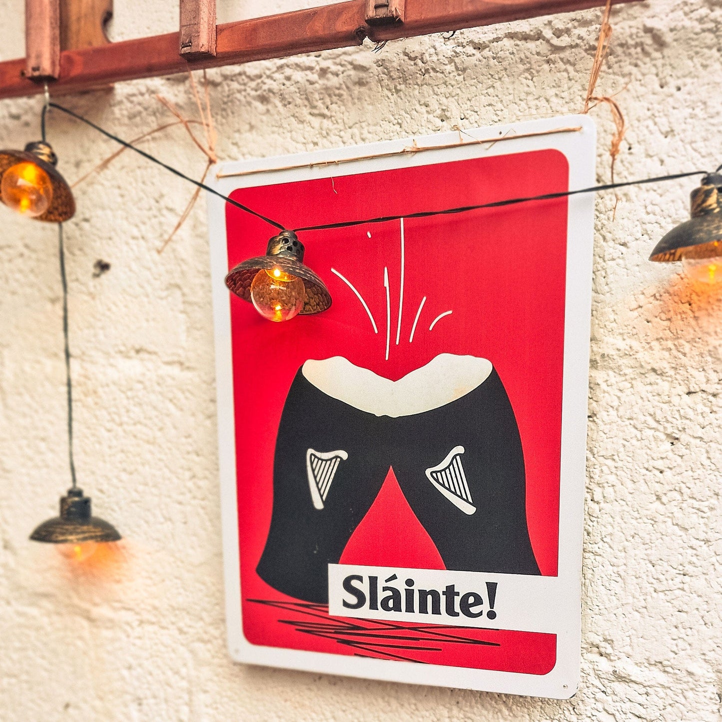 NEW - Irish Metal Sign Decor 'Slainte' - for Indoor and Outdoor use