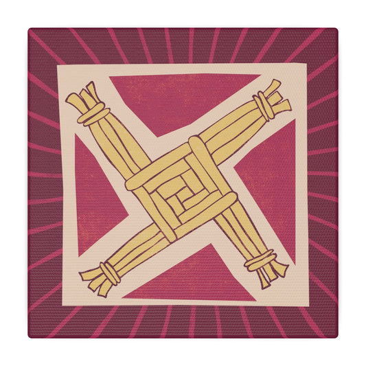 Canvas Print Brigid's Cross (burgundy)
