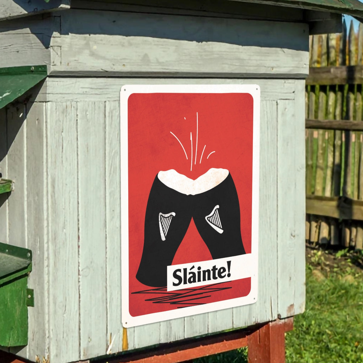 NEW - Irish Metal Sign Decor 'Slainte' - for Indoor and Outdoor use