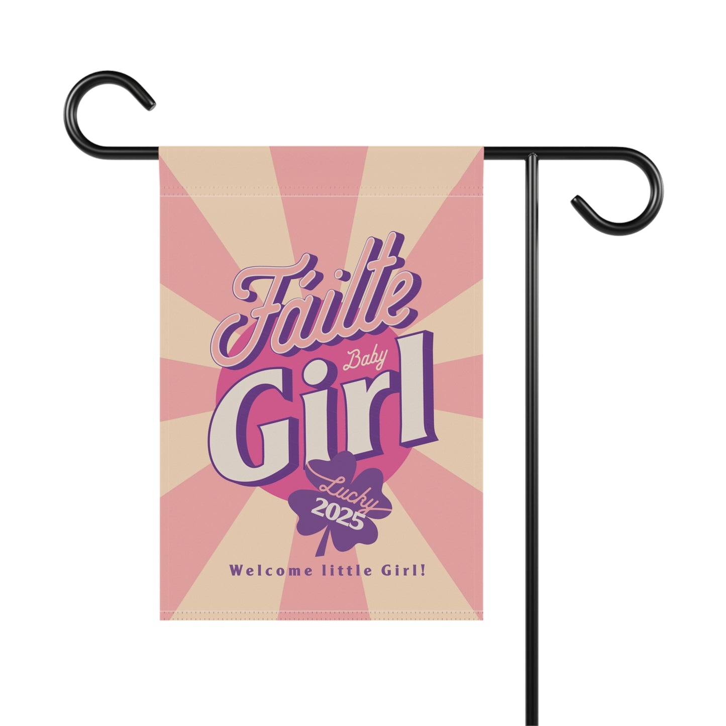 Garden Flag, New Baby Girl Banner, Outdoor Yard Sign, Home Decor Flag, Spring Welcome Flag, Baby Shower Gift Decor