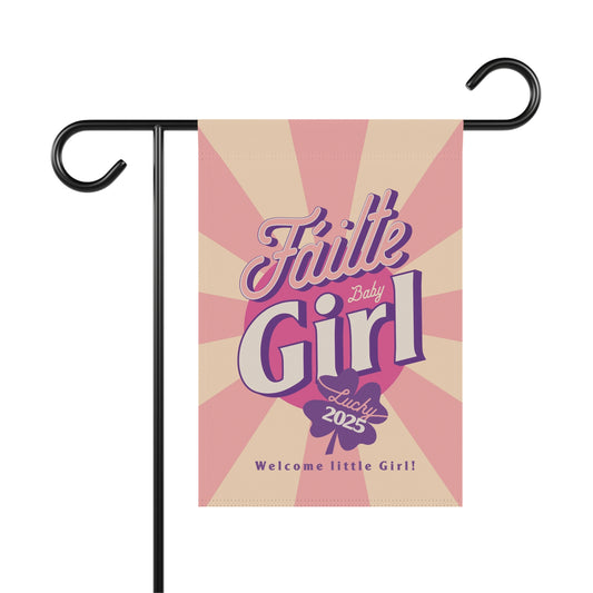 Garden Flag, New Baby Girl Banner, Outdoor Yard Sign, Home Decor Flag, Spring Welcome Flag, Baby Shower Gift Decor