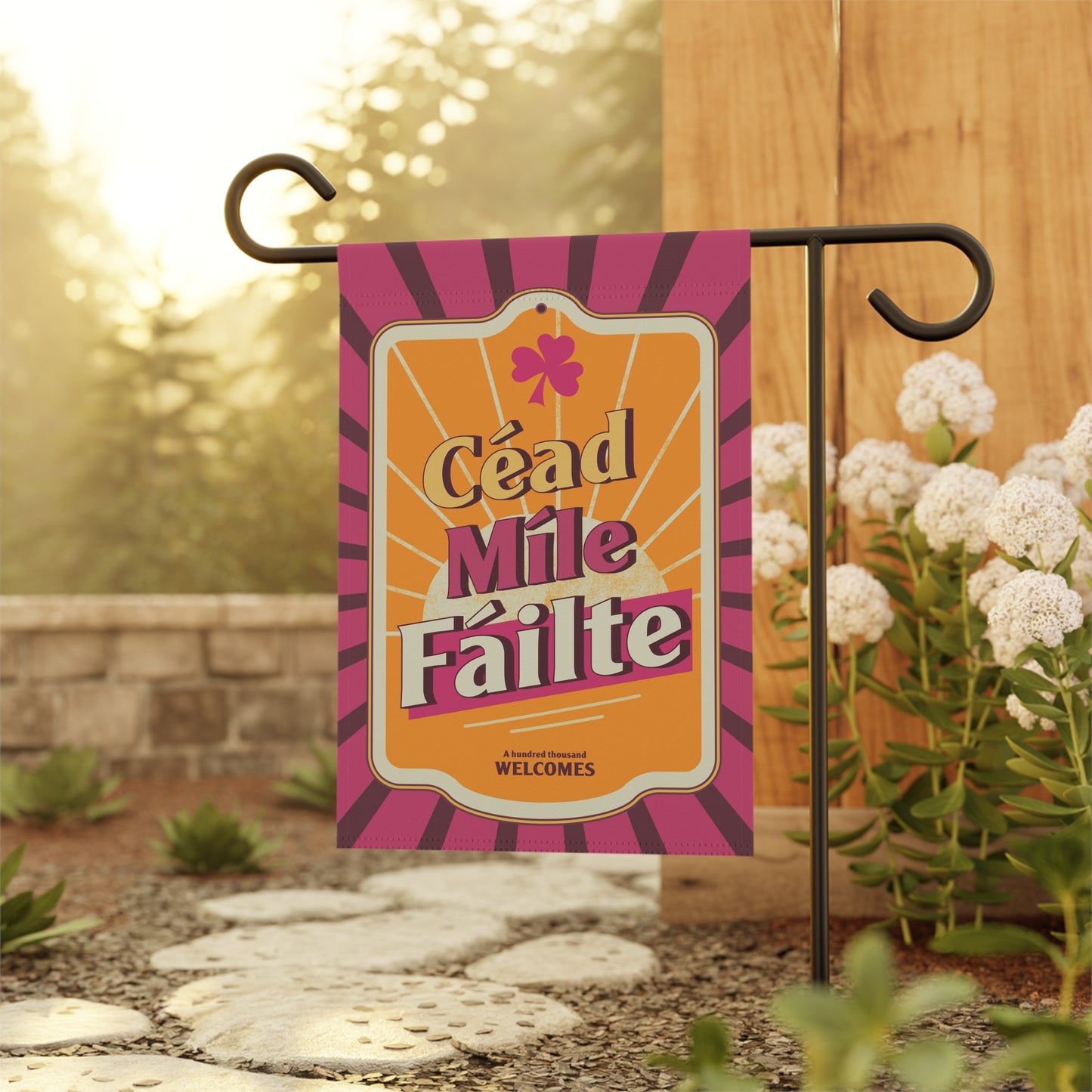 Céad Míle Fáilte Garden Flag 12"x18" - Outdoor and Indoor Decor - Gifts for Home - Irish Yard Art - Flag Art - SPRING EDITION!