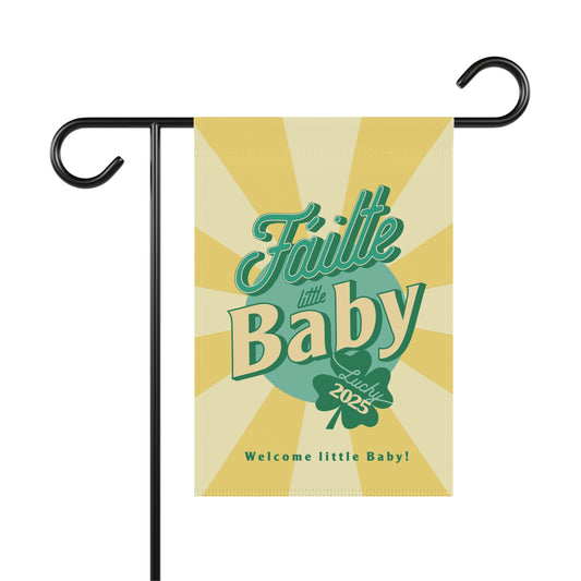 Garden Flag, Irish Flag for New Baby, St. Patrick's Day Banner, Luck of the Irish Outdoor Decor, House and Garden Flag, Shamrock Welcome