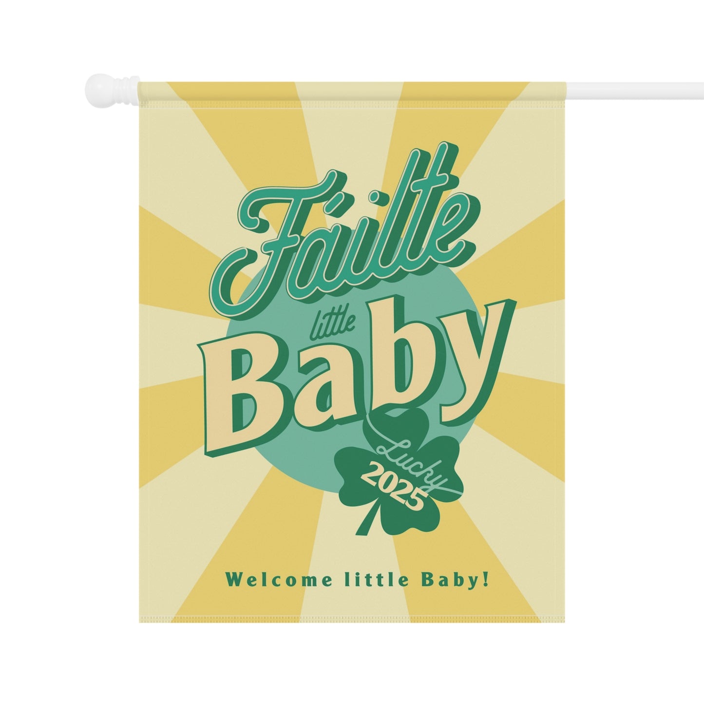 Garden Flag, Irish Flag for New Baby, St. Patrick's Day Banner, Luck of the Irish Outdoor Decor, House and Garden Flag, Shamrock Welcome