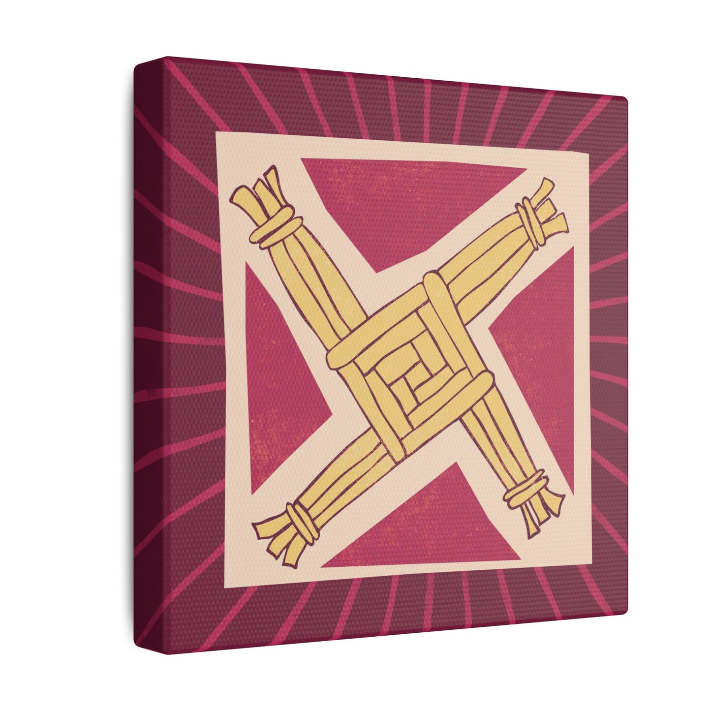 Canvas Print Brigid's Cross (burgundy)