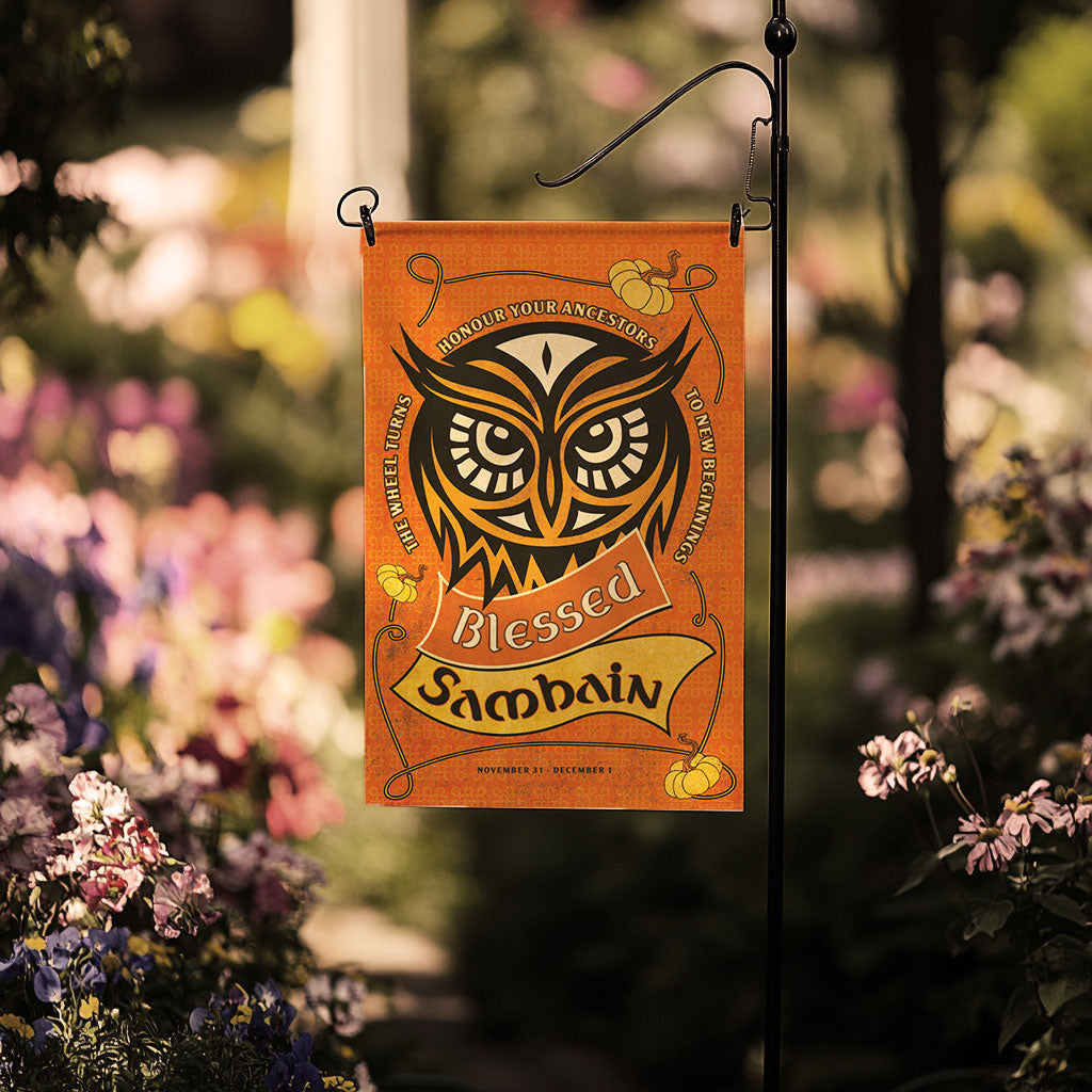 Samhain Garden Banner | Fall Decor, Seasonal Flag, Outdoor Decoration, Halloween Banner, Autumn Home Accent