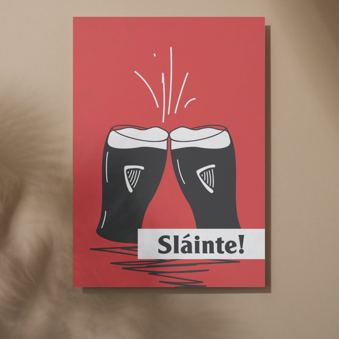 Sláinte Irish Poster – "Drink to Health" | Premium Matte Wall Art