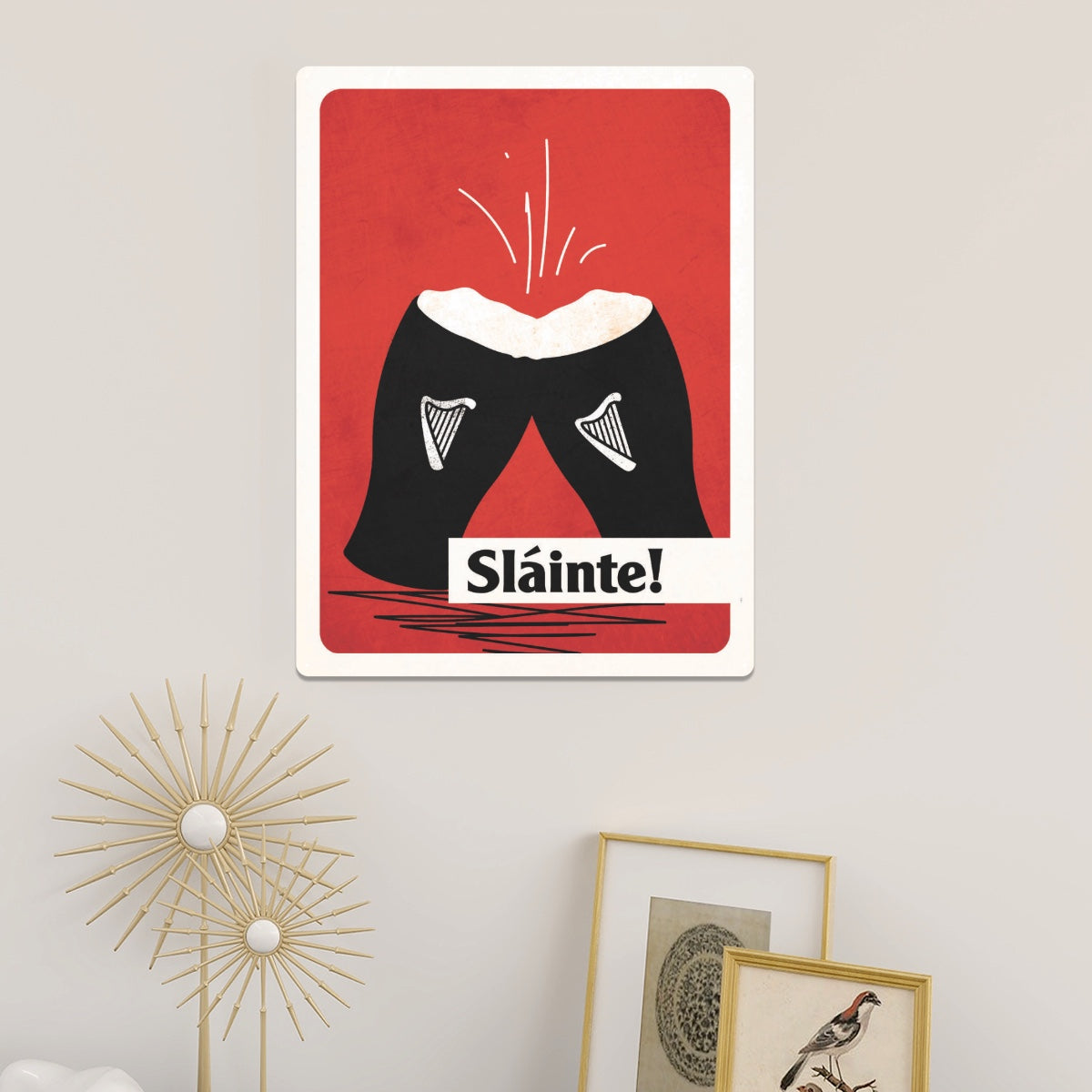 NEW - Irish Metal Sign Decor 'Slainte' - for Indoor and Outdoor use
