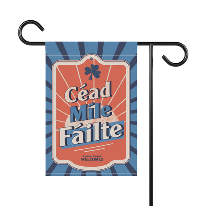 Céad Míle Fáilte Garden Flag 12"x18"  - Outdoor and Indoor Decor - Gifts for Home - Irish Yard Art - Flag Art - VINTAGE VIBE
