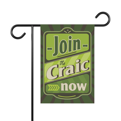 Join in the Craic Garden Flag 12"x18" Vintage