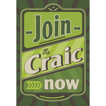 Join in the Craic Garden Flag 12"x18" Vintage