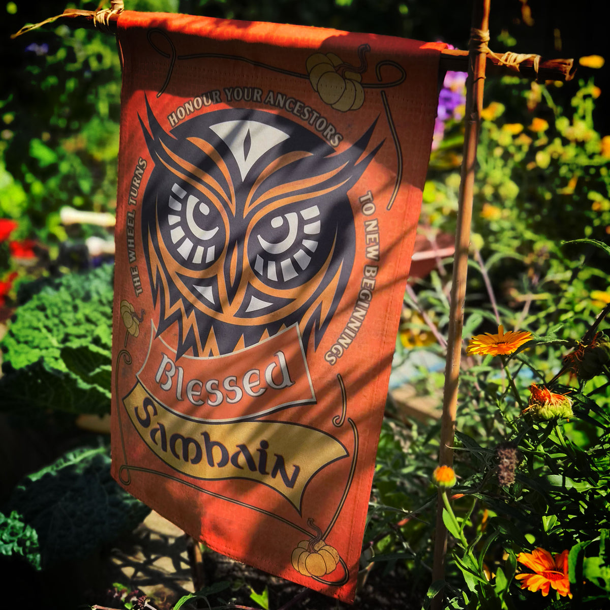 Samhain Garden Banner | Halloween Autumn Outdoor Flag