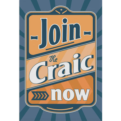 Join in the Craic Garden Flag 12"x18" Blue