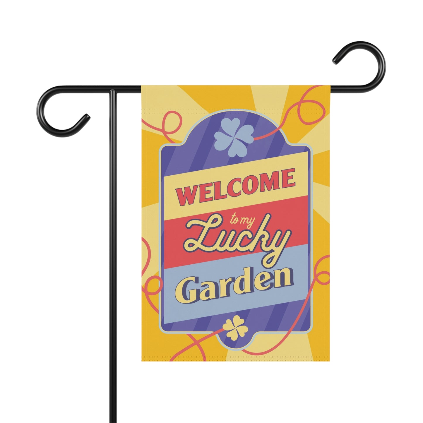 Welcome to My Lucky Garden – Yellow Irish Garden Flag 12"×18"