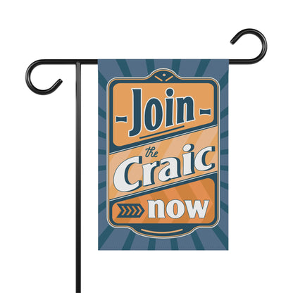 Join in the Craic Garden Flag 12"x18" Blue