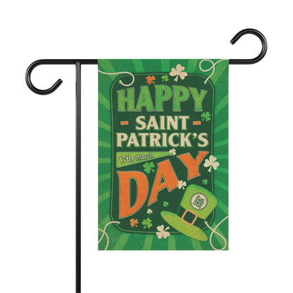 Garden Banner, Holiday Outdoor Decor, St. Patrick's Day House Flag, Garden Decoration, Lucky Garden Sign, Shamrock Banner