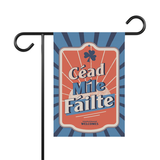 Céad Míle Fáilte Garden Flag 12"x18"  - Outdoor and Indoor Decor - Gifts for Home - Irish Yard Art - Flag Art - VINTAGE VIBE