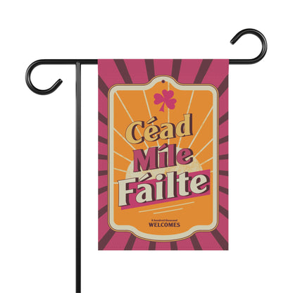 Céad Míle Fáilte Garden Flag 12"x18"  - Outdoor and Indoor Decor - Gifts for Home - Irish Yard Art - Flag Art - SPRING EDITION!