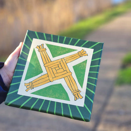 Irish Saint Brigid's Cross on Canvas