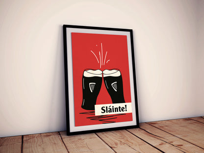 Sláinte Irish Poster – "Drink to Health" | Premium Matte Wall Art