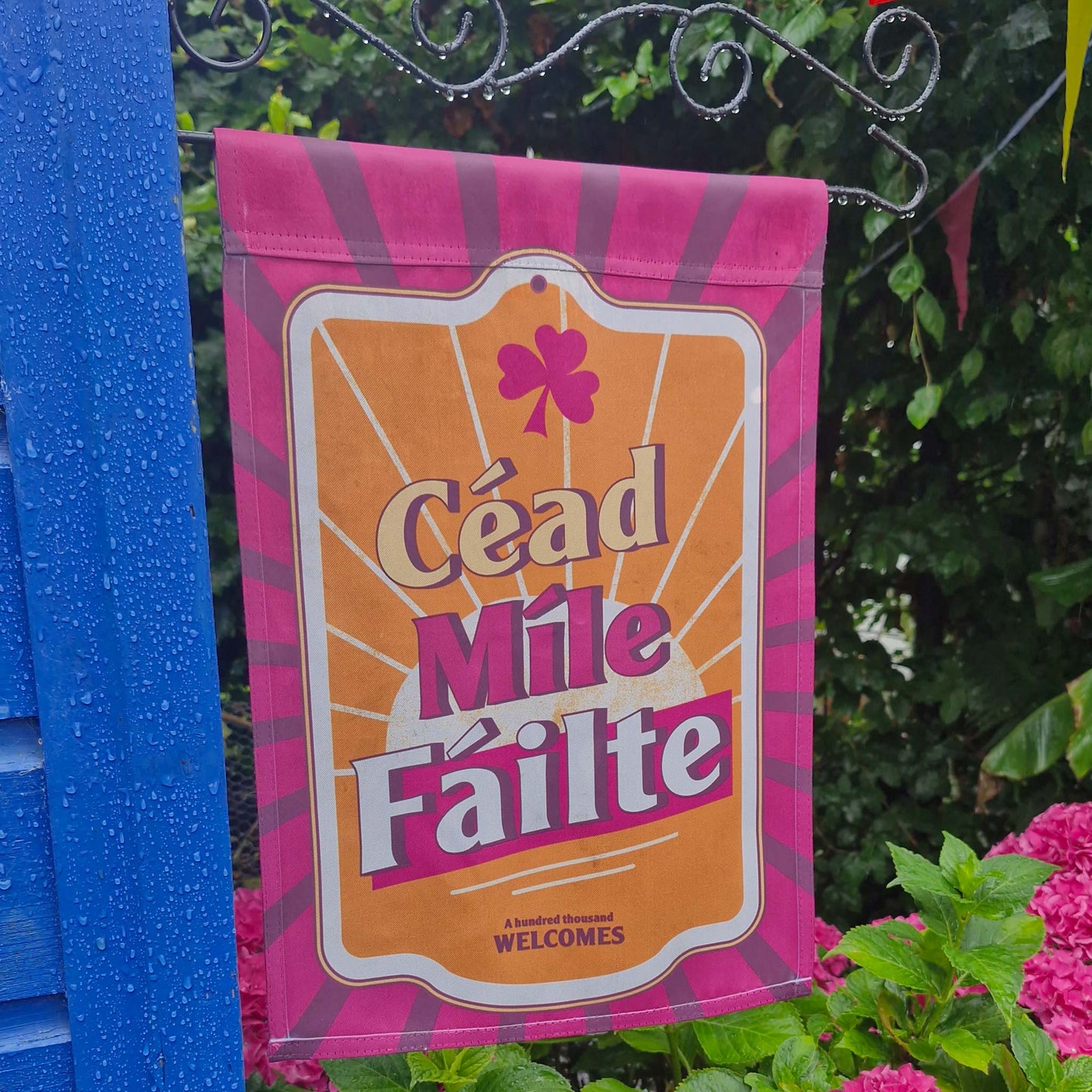 Céad Míle Fáilte Garden Flag 12"x18"  - Outdoor and Indoor Decor - Gifts for Home - Irish Yard Art - Flag Art - SPRING EDITION!