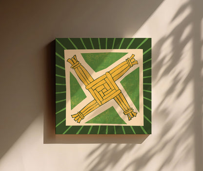Irish Saint Brigid's Cross on Canvas