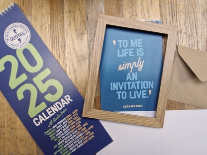 Wall Calendar 2025 with Irish Literary Quotes (EU & Rest of World)