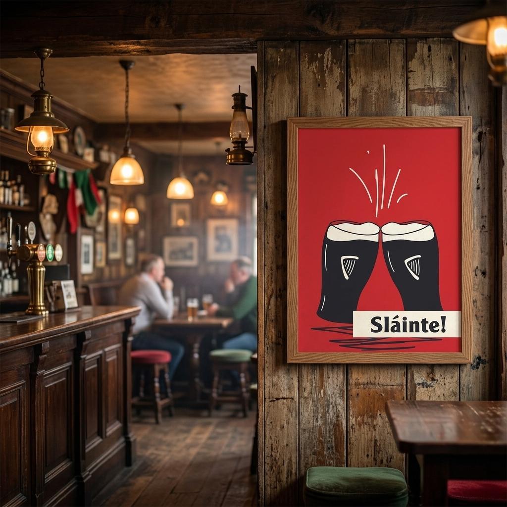 Sláinte Irish Poster – "Drink to Health" | Premium Matte Wall Art